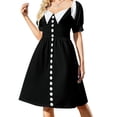 thumbnail image 2 of Vestido de verano de manga corta con besos infinitos, vestido coreano para mujer, vestido holgado para eventos especiales., 2 of 7