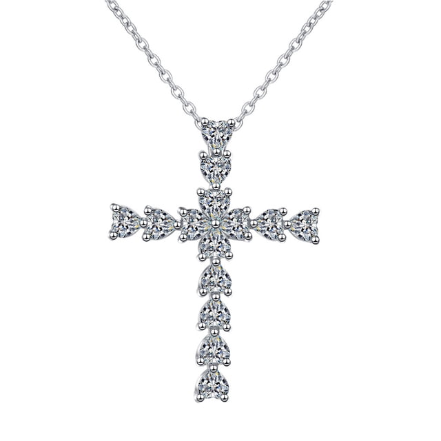 1 colgante elegante para mujer, cadena de clavícula con cruz de circonita, collar versátil