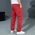 thumbnail image 6 of LEKWK Boys Uniform Pants Chino Pants Pull-On Elastic Waist Straight Leg Trousers with Pockets Kids Twill Pants 5-15Y Back to School Clothes, 6 of 9