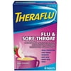 Theraflu Flu & Sore Throat Powder, Apple Cinnamon Flavor 6 ea (Pack of 6)