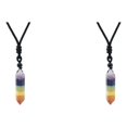 thumbnail image 4 of Xinxinyy 1/2/3/5 Adjustable Clear Quartz Crystal Necklace Balance And Renewal Handmade Colorful Crystal 2PCS, 4 of 6