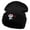 Black, variant on Karate Panda Embroidered 12 Inch Long Knitted Beanie - Royal OSFM