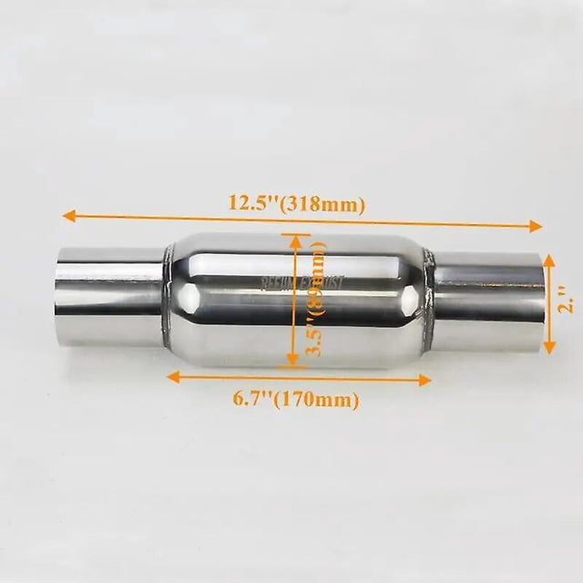 2' 2.5' Inlet 12.5' Length Car Glasspack Muffler Bullet Perry Exhaust Resonator Center Exhaust~13836