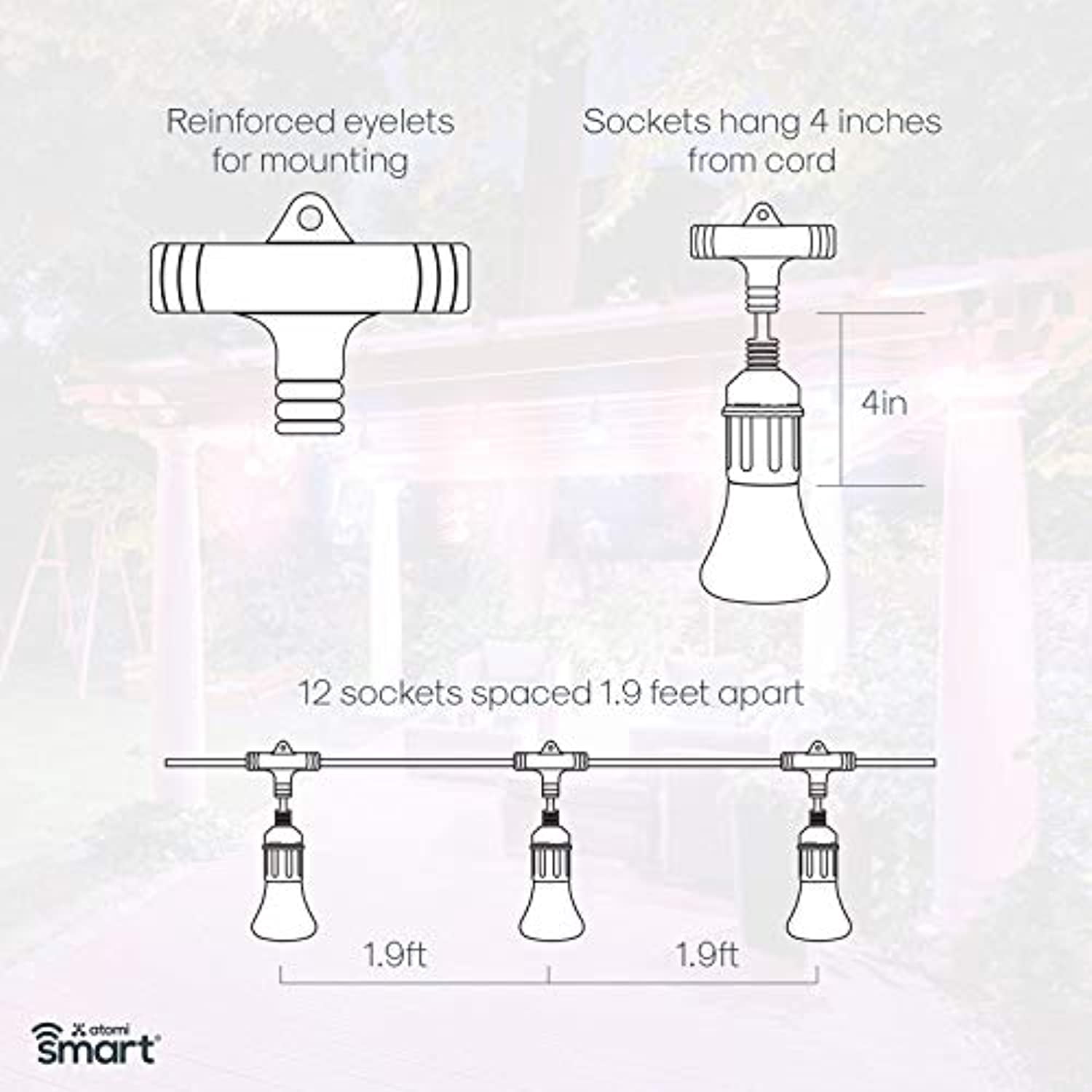 Atomi Smart 24' LED Color String Lights