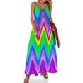 thumbnail image 1 of Groovy Disco Waves - Vestido sin mangas con brillo de neón de los años 70 Vestido elegante de lujo para mujer Vestidos de fiesta para mujer Verano diario, 1 of 7
