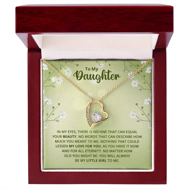 To My Daughter Nothing That Could Lessen My Love For You Forever Necklace w Message Card