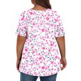 thumbnail image 5 of Yuwull Summer Tops For Women Going Out Tops Women Fashion Summer Sexy Printed Regular Women Short Sleeves Round Neck Summer Tops For Women XXL(2XL), 5 of 6