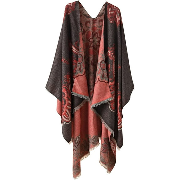 PIKADINGNIS Women Shawl Wraps Poncho Fleece Sweater Coat Cape Travel Warm Shawel Office Blanket Scarf