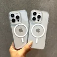 thumbnail image 2 of Étui Rigide Magnétique Transparente pour Apple iPhone 15 Pro Max 14 13 12 Mini 11 Plus pour MagSafe Charge Sans Fil, 2 of 6