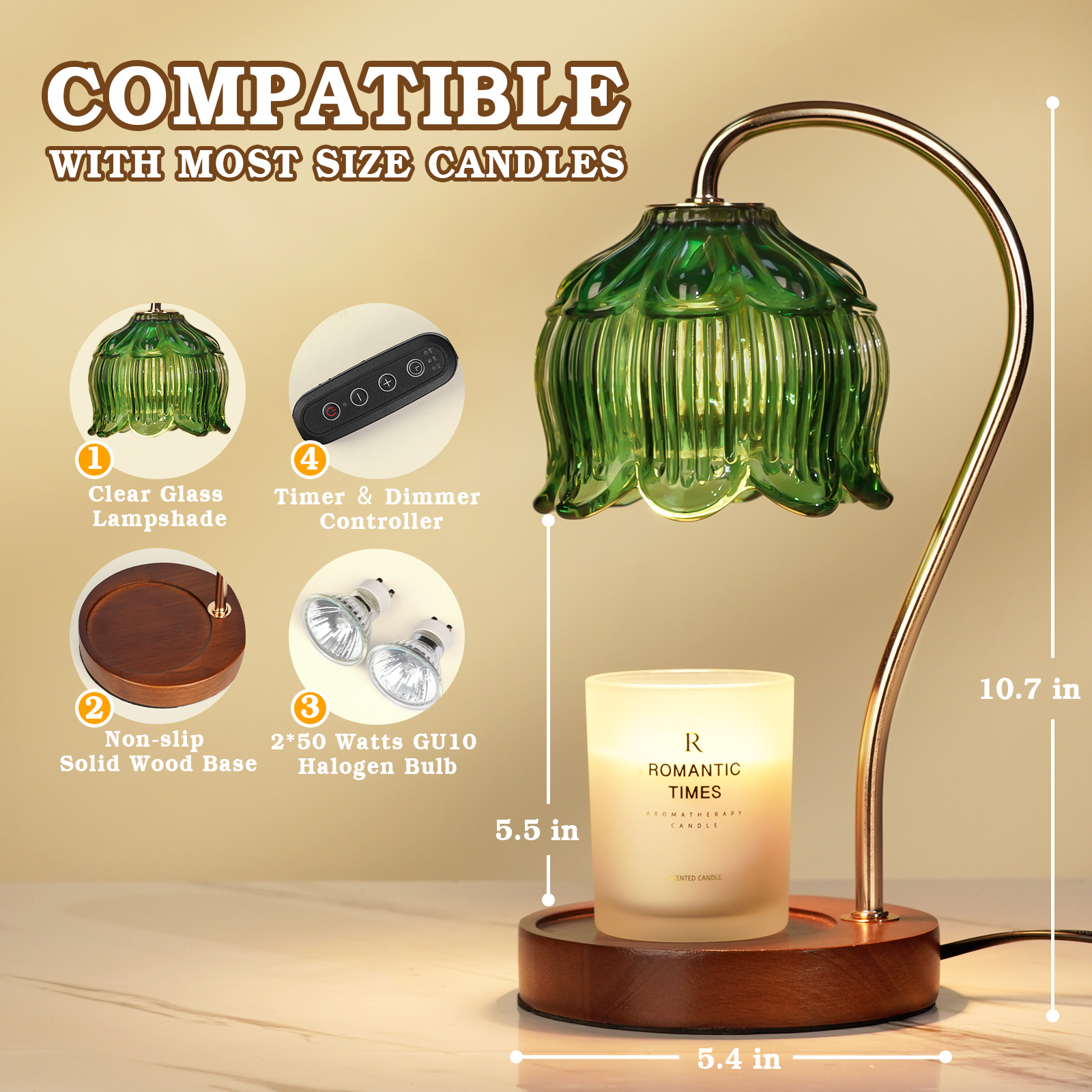 Funistree Candle Warmer Lamp with Timer, Wax Melter for Jar Candles, Wax Warmer for Women Mom, House Warming Christmas Home Decor