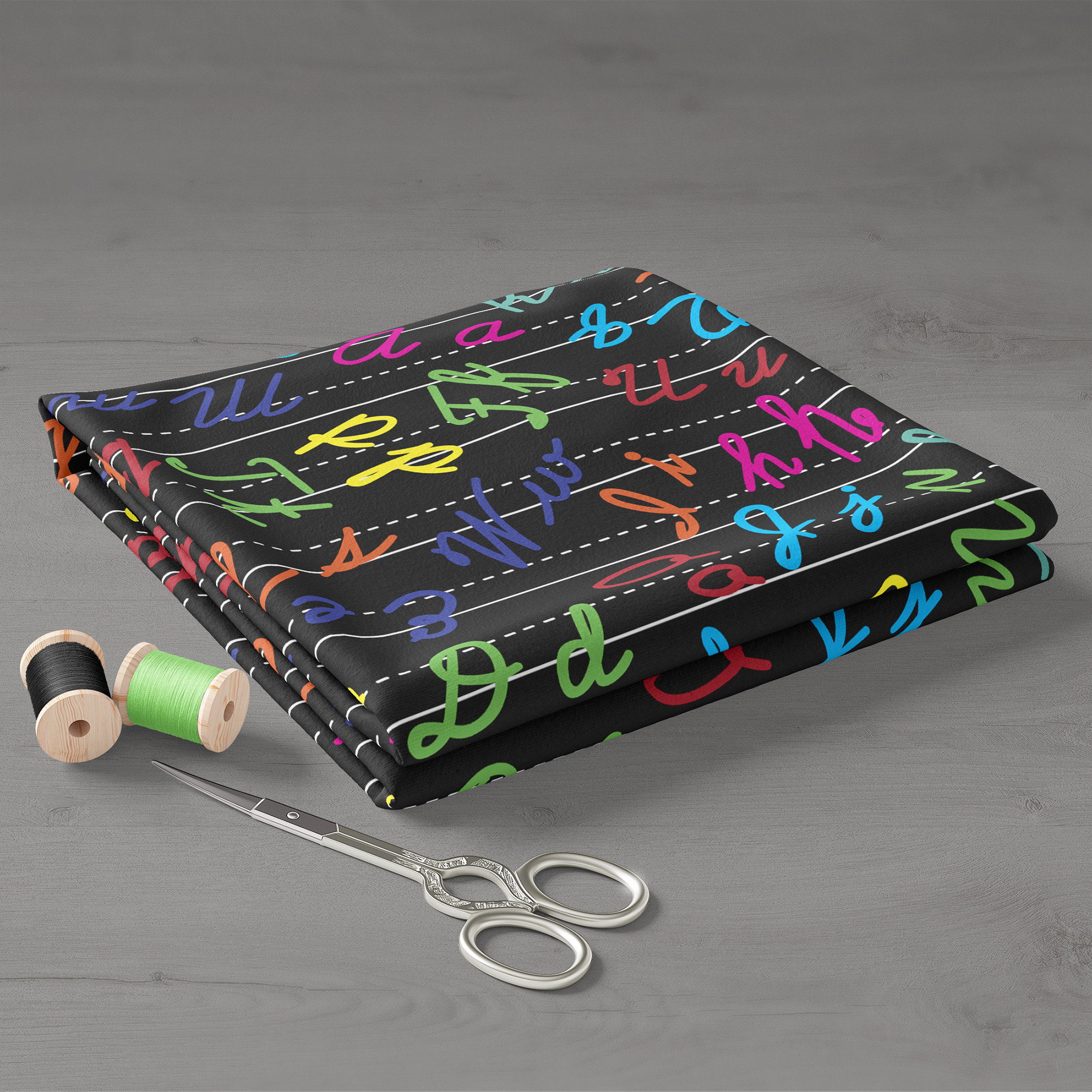 Create It 18"x21" Cotton ABC Precut Sewing & Craft Fabric, Black 10 Pieces