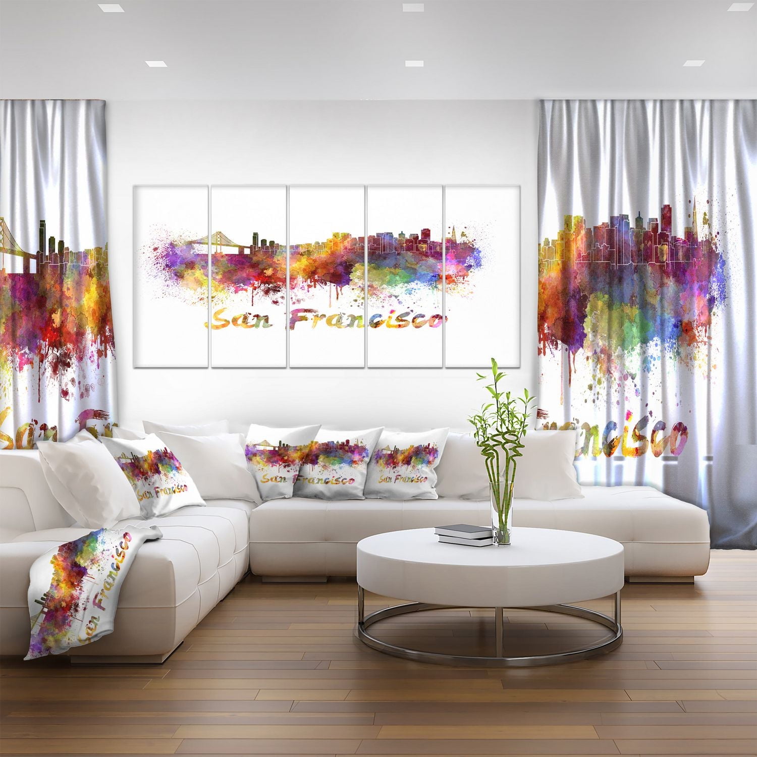 Design Art La Ligne D'Horizon De San Francisco Art Sur Toile