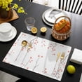 thumbnail image 3 of Fall Botanical Placemats Set of 8, Orange Autumn Maple Leaf Placemats for Dining Table, Place Mats for Kitchen Tabletop, Waterproof Wipeable Dining Table Mats Set, 3 of 9