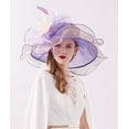 thumbnail image 5 of Women Derby Hat Church Tea Party Fascinators Wedding Organza Hats, 5 of 7