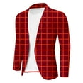 thumbnail image 4 of Jackets for Girls Boys Long Sleeve Plaid Printed Lapel formal Suit Button Fashion Coat Business Suit for Kids Casual Versatile, 4 of 4