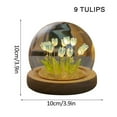 thumbnail image 2 of Luz de ambiente de escritorio con luz nocturna de cristal de tulipán con cubierta de cristal de 9 flores de cuatro colores, 2 of 6