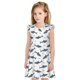 thumbnail image 1 of Balery Cute Shark Camisón de princesa para niñas, pijama de algodón con mangas abullonadas, suave y bonito.-Small, 1 of 6