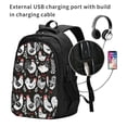 thumbnail image 2 of Xecao Laying Hens And Roosters for Travel Laptop Backpack, USB-Charging-Enabled, Spacious Business Backpack for Men and Women,College School Computer Bag, 2 of 7