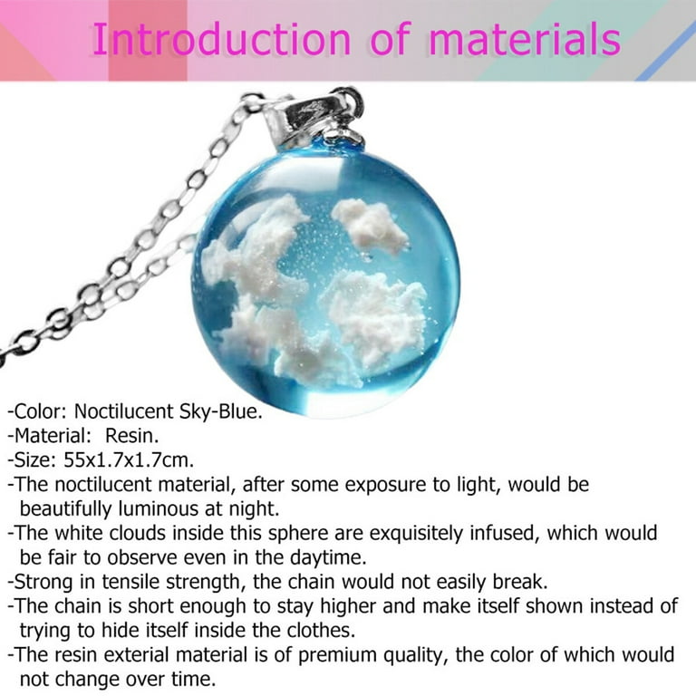 Blue resin deals necklace