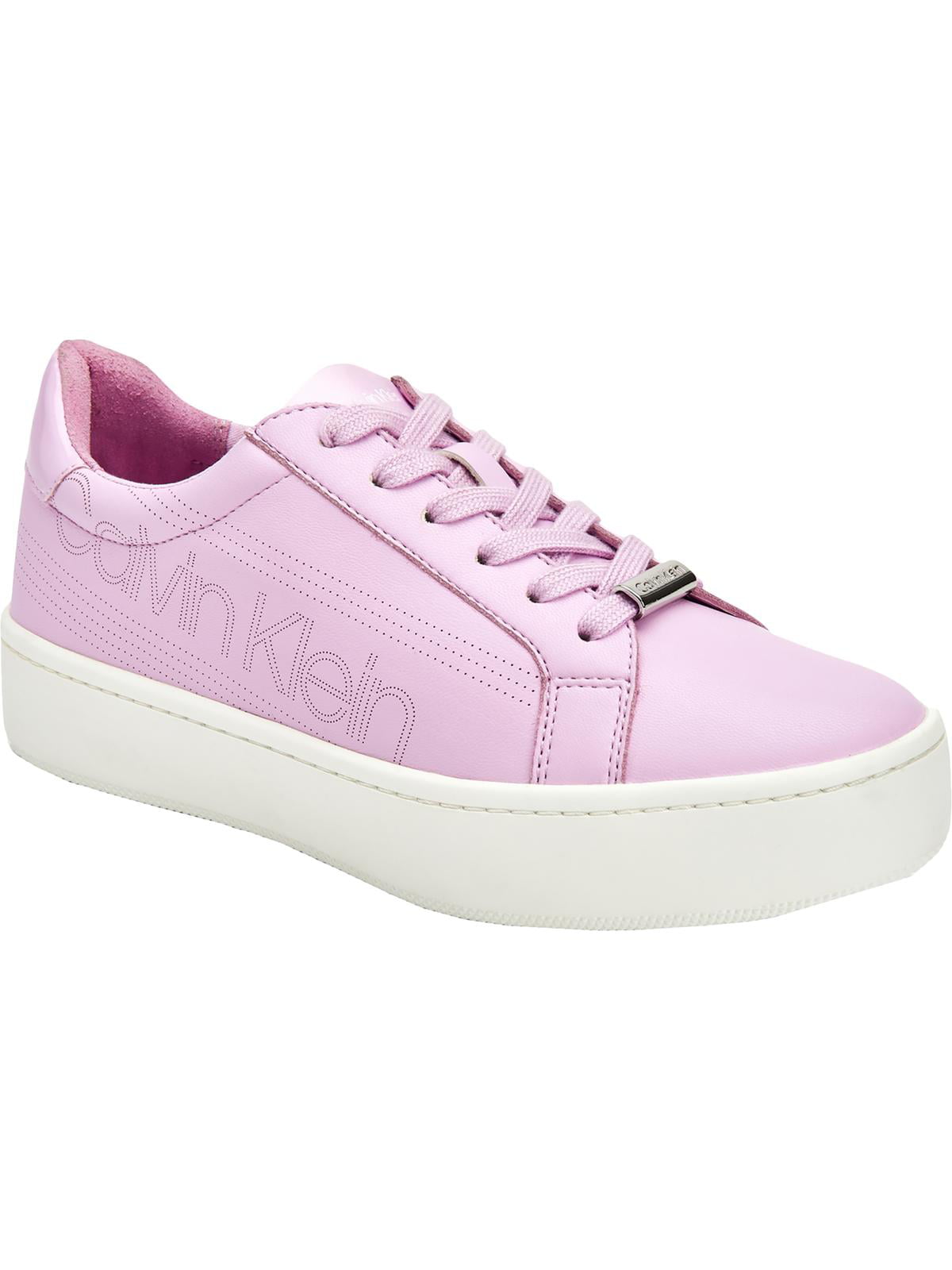 Calvin Klein Womens Clarine Leather Fashion Sneakers Pink  Medium (B,M)  
