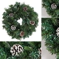 thumbnail image 2 of 30Cm Round Green Christmas Garland Artificial Wreath With Pine Cones Home Decor, 2 of 8