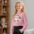 thumbnail image 4 of DISNIMO Santa Claus Snowflake Printed Long Sleeve Crop Tops for Girls Kids Fashion Cropped Sweatshirt Loose Crewneck Pullover Tops Casual Loose Cropped Sweatshirt, 4 of 7