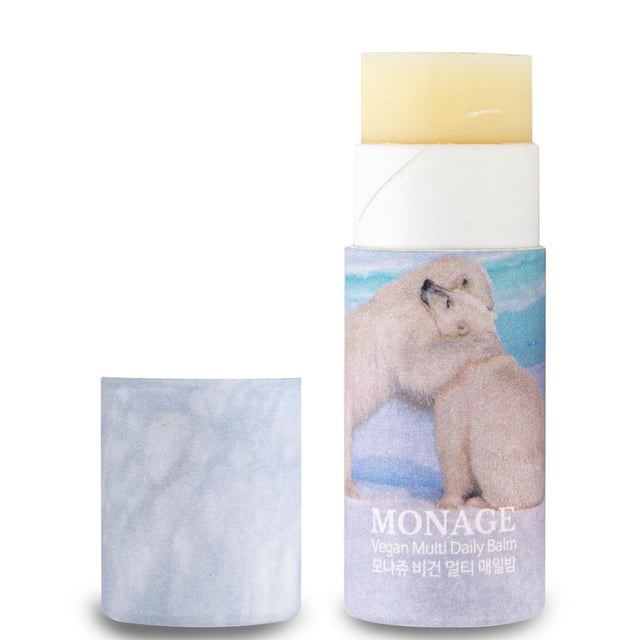 MONAGE Belleza coreana, cuidado nutritivo e hidratante de labios hecho de ingredientes naturales, humectante orgánico para labios y piel secos y agrietados, bálsamo labial diario, 0,38 onzas