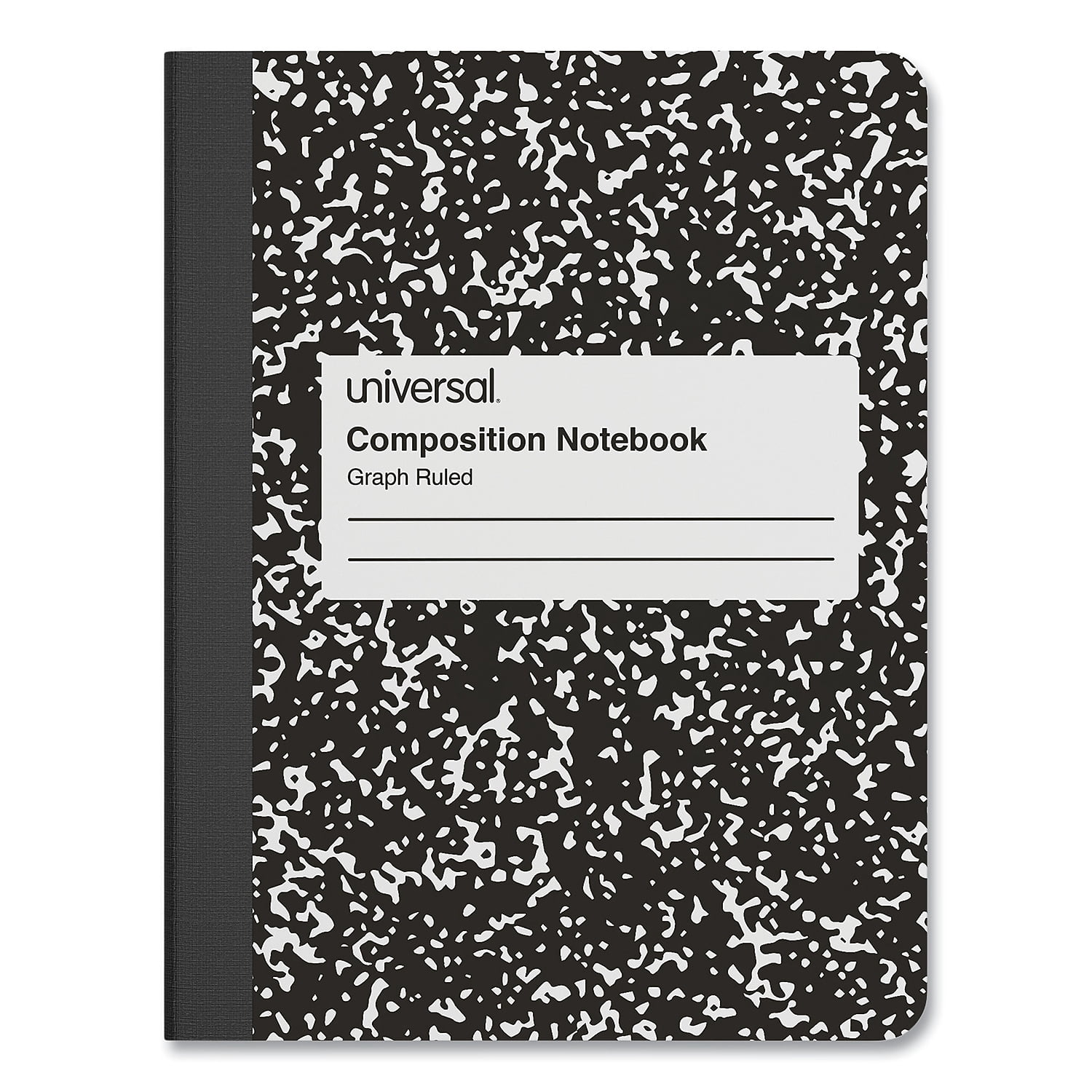 Universal Quadrille Rule Composition Notebooks, 975in x 75in, Black Marble,100 Sheets, 6 Count