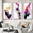 thumbnail image 1 of Designart "Ethereal Elegance Magenta Ink Clouds IX" Abstract Painting Framed Wall Art Set Of 3 - Gold Modern Frame Gallery Set For Office Decor, 1 of 6