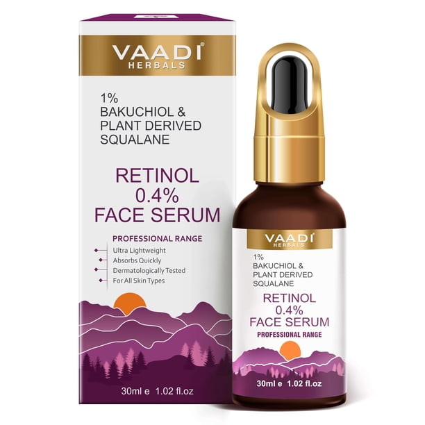 Suero de retinol para rostro 0,4 % (retinol) con 1 % de baluchiol y escualano derivado de plantas - 30 ml