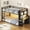 Black, variant on Afuhokles Low Bunk Bed Twin Over Twin with Desk, Bookshelf and 3 Storage Drawers, Metal Floor Bunk Bed with RGB Lights and Charging Station, White
