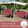 thumbnail image 5 of Snubbull Swing Replacement Cushion, Outside Bench Cushion with Backrest, 1-2 Seater Cushion with 6 Ties for Outdoor Furniture, 47 x 40 x 5 inches Porch Swing Cushion Garden Bench, Fuchsia Red, 5 of 7