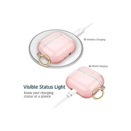 SaharaCase - Hybrid Flex Series Case for Apple AirPods 3 (3rd Generation) - Transparent Pink