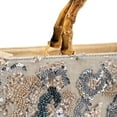 thumbnail image 4 of YIFEI Bamboo Handle Sequin Embroidered Floral Tote Bag Evening Handbag for Wedding Party, 4 of 6