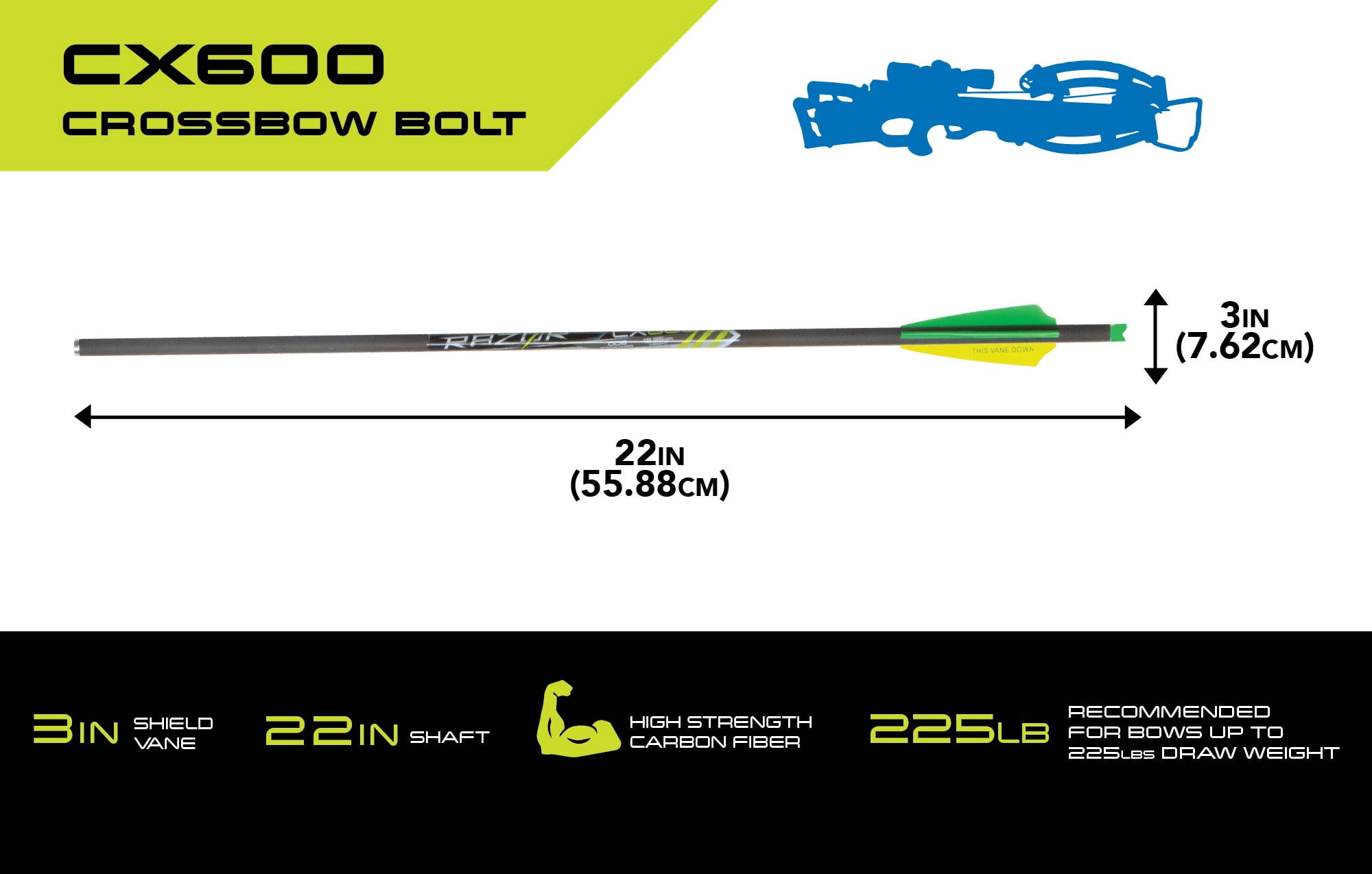 Razor 22" Entry Level Crossbow Bolt by Allen Company
