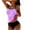 Purple, variant on Two Piece Tankini Swimsuits for Women Crew Neck Ruched Tummy Control Bathing Suits Tankini Top Swimwear with Shorts S-2XL