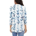 thumbnail image 5 of GaThRRgYP Womens Tops Clearance under $5,Womens Fall Fashion 2024 Womens Tops Clearance under $5 Plus Size,Fashion Woman V Neck Three Quarter 3/4Sleeve T Shirt Printing Blouse Tops Sweatshirt Blue S, 5 of 5