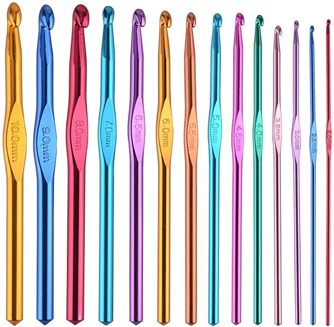 2mm - 10mm Crochet Hooks Set Multi-Colored, Ergonomic ...