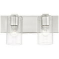 thumbnail image 4 of 15 inch 2 Light Brushed Nickel Bathroom Vanity light fixture with Clear Glass Shade, 4 of 8