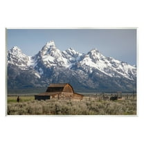 Stupell Industries Cabin & Snowy Peaks Landscape Photography Unframed Art Print Wall Art, 15 x 10