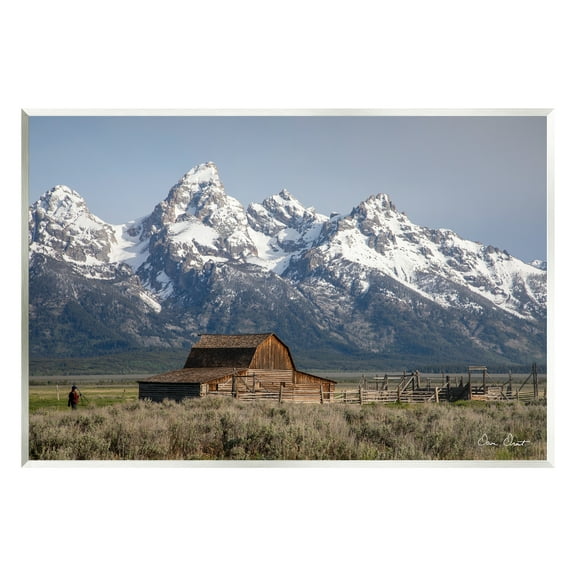 Stupell Industries Cabin & Snowy Peaks Landscape Photography Unframed Art Print Wall Art, 15 x 10