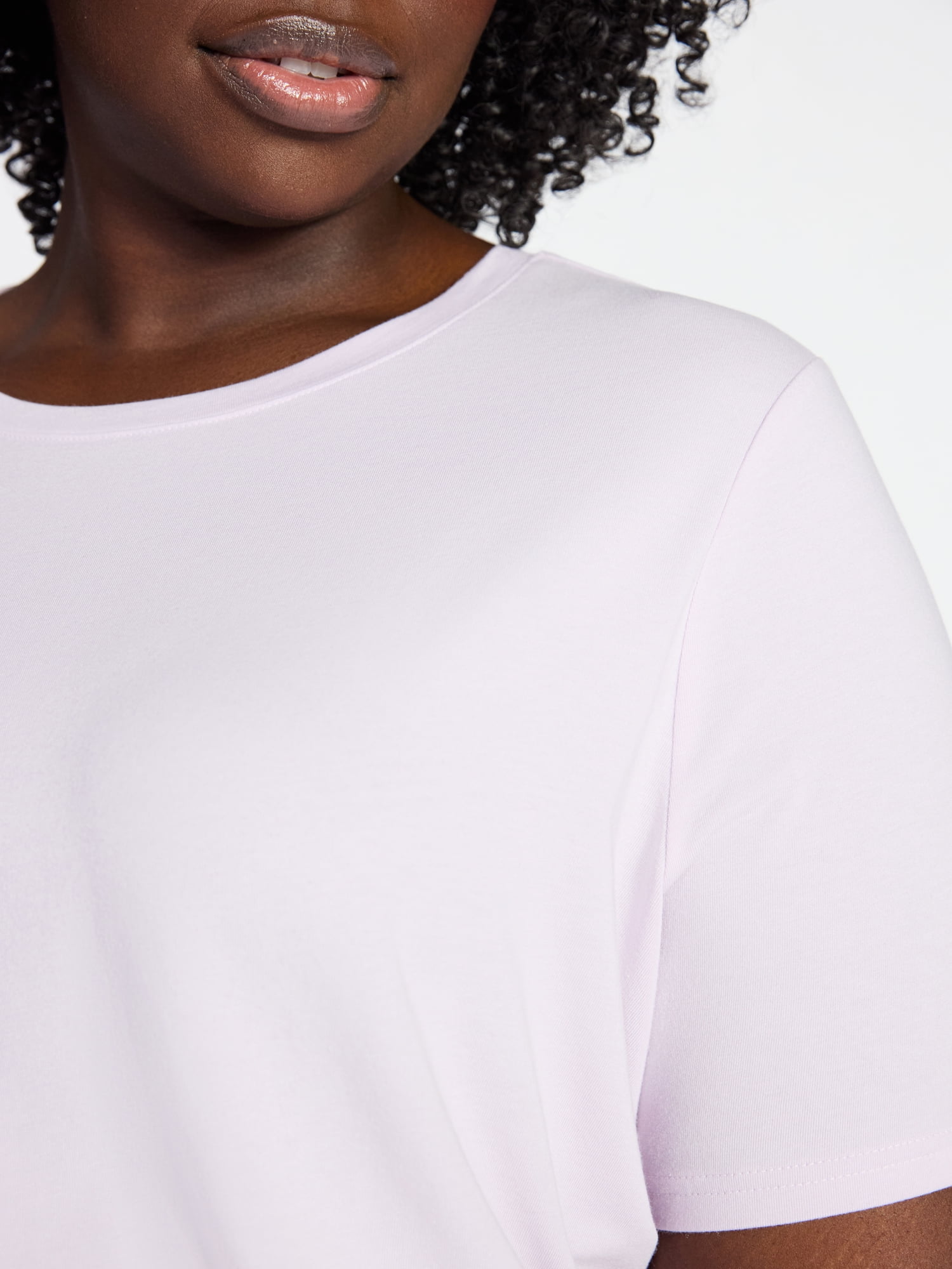 Terra & Sky Women's Plus Size Crewneck Tee with Short Sleeves, Sizes 0X-5X