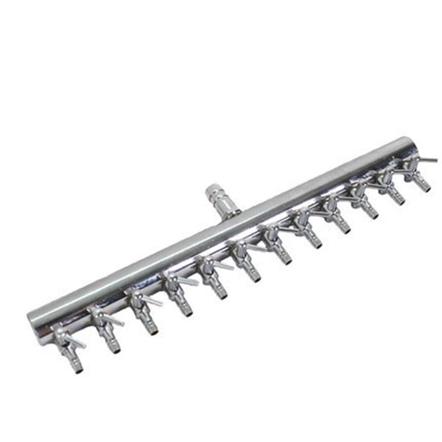 Valve de Levier de Contrôle Aquarium, Accessoires de Pompe de Séparateur de Réservoir de Poissons, Collecteurs de Réservoir de Poissons en Acier Inoxydable Régulateur de Ligne en T Multi-Port Connecteur Tuyau de Tuyauterie Aérienne