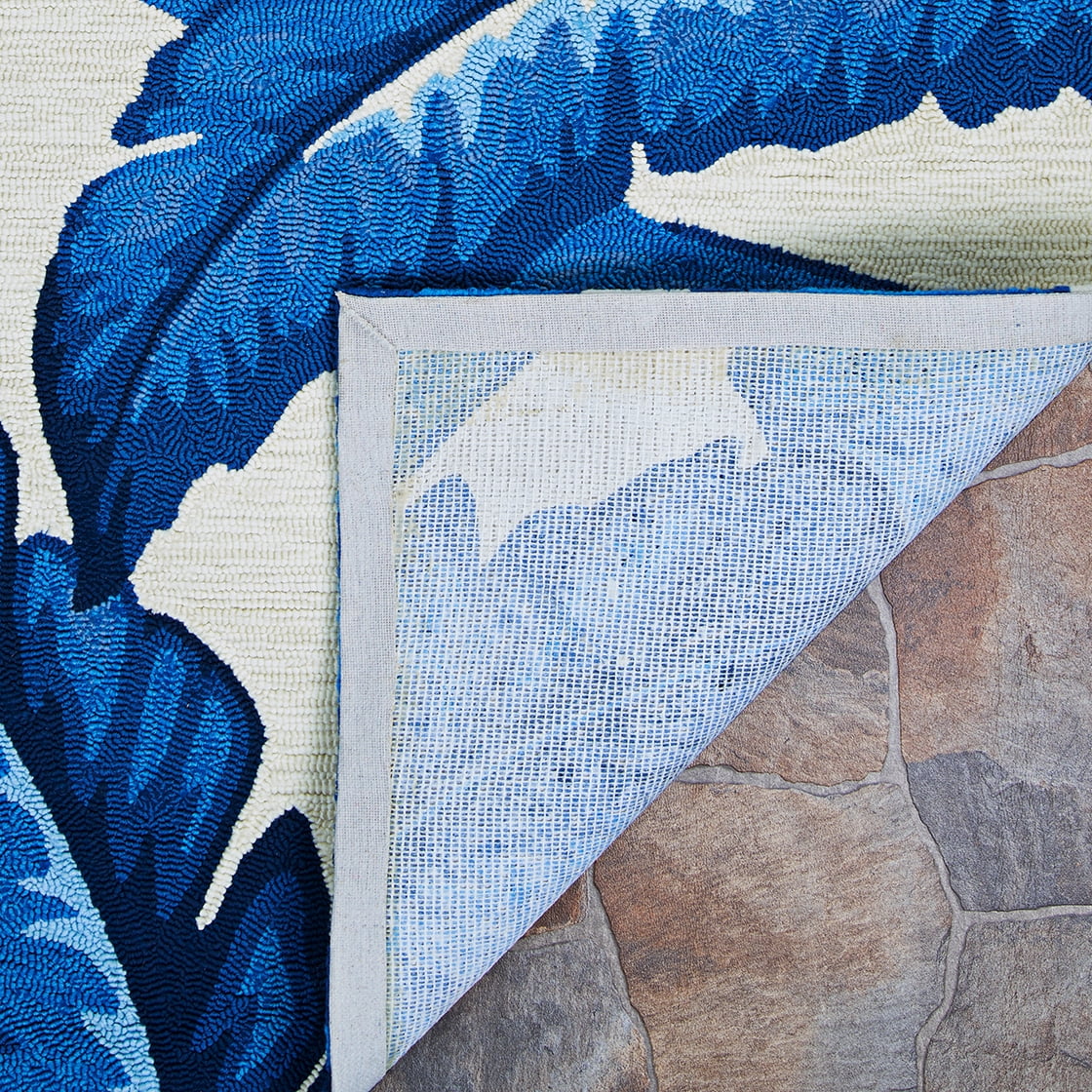 Couristan 3' x 5' Blue Floral Outdoor Rug