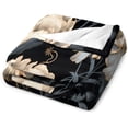 thumbnail image 2 of Blanket Black Modern Botanical Elegant Contemporary Warm Blanket French Vintage Lightweight Fuzzy Blanket for Couch Bed Decor Christmas Halloween Fathers Mothers Valentines Day Gift 30"x40", 2 of 5