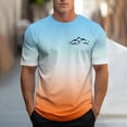 thumbnail image 4 of Mens Gradient T Shirts Short Sleeve Workout Crew Neck Tees Athletic Running Summer Tops(Orange L), 4 of 4