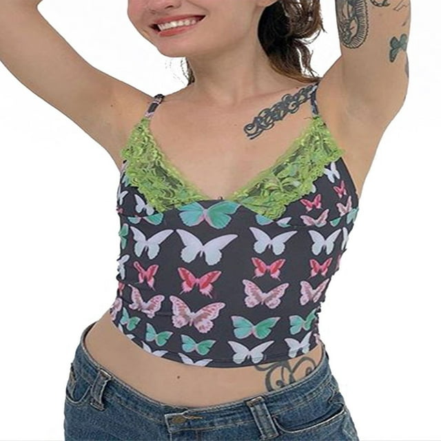 Femmes Dentelle Velours Camisole Fines Bretelles Bodycon Camis Tops