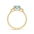 thumbnail image 2 of ANGARA Natural 1.12 ct Aquamarine and Diamond Three Stone Engagement Ring in 14K Yellow Gold for Women (Size-7mm) | March Birthstone, Anniversary, Jewelry Gift for Women | Natural Aquamarine Ring, 2 of 10