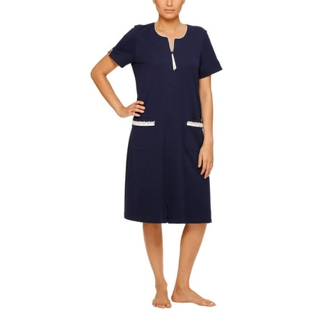 Celestial Dreams - Women's Short Sleeve Zip Front French Terry Robe