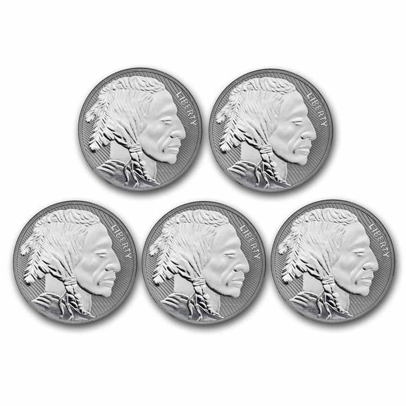 1 oz Silver Round - Buffalo (Reverse Proof) - Lot of 5